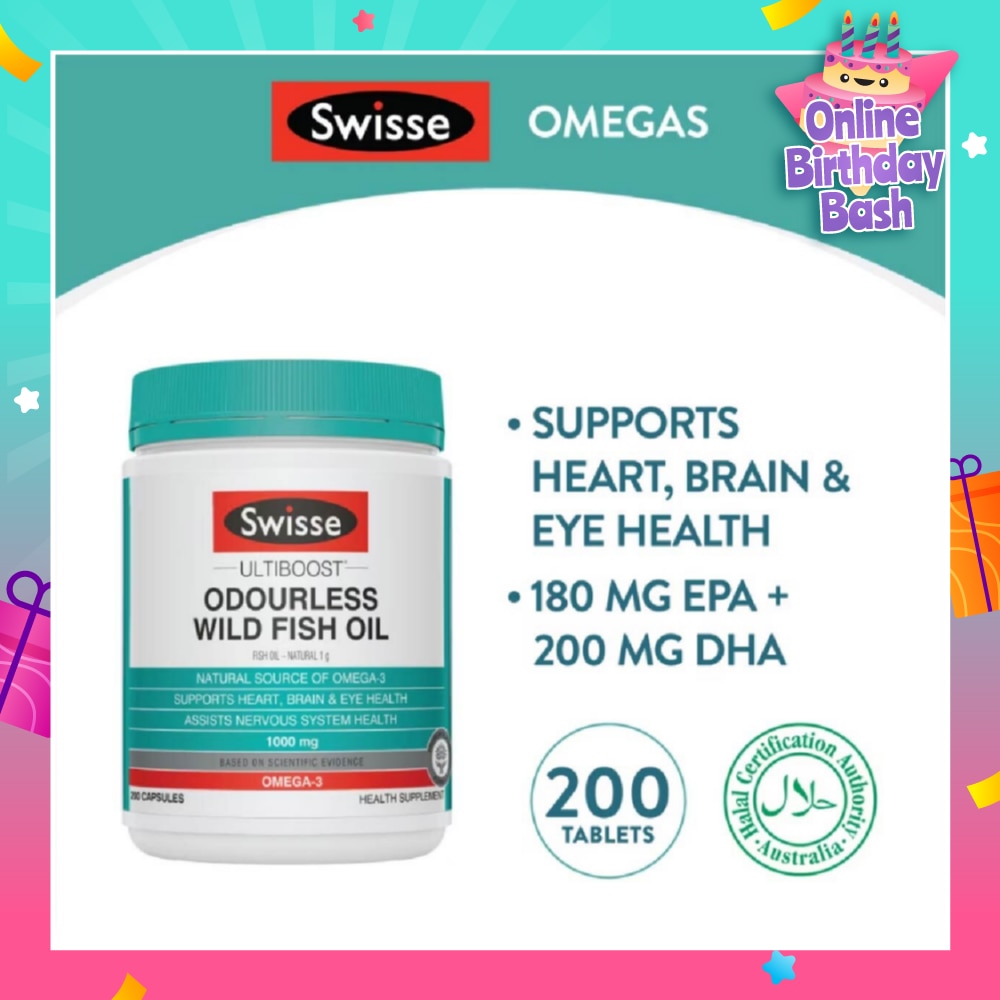 Ultiboost Odourless High Strength Wild Fish Oil 1500mg 200 Capsules