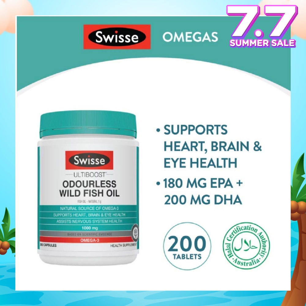Ultiboost Odourless High Strength Wild Fish Oil 1500mg 200 Capsules
