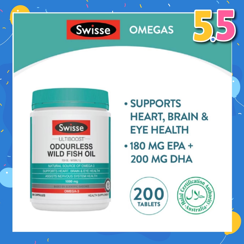 Ultiboost Odourless High Strength Wild Fish Oil 1500mg 200 Capsules