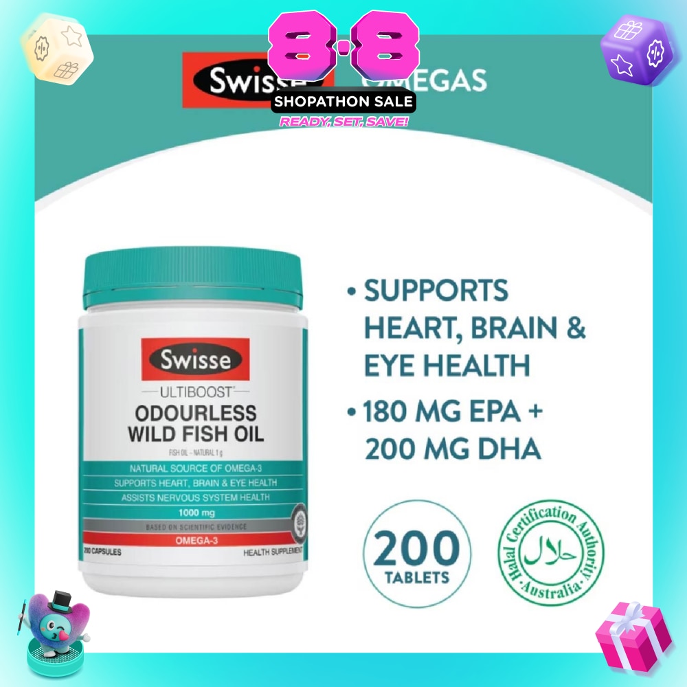 Ultiboost Odourless High Strength Wild Fish Oil 1500mg 200 Capsules