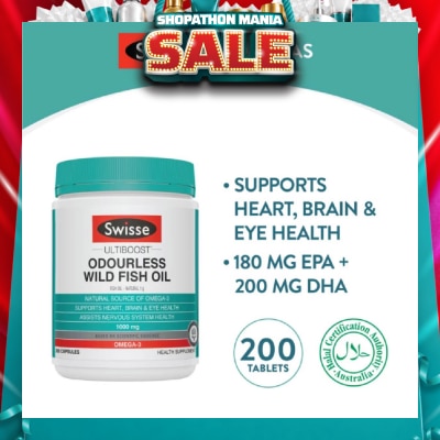 SWISSE - Ultiboost Odourless High Strength Wild Fish Oil 1500mg 200 Capsules