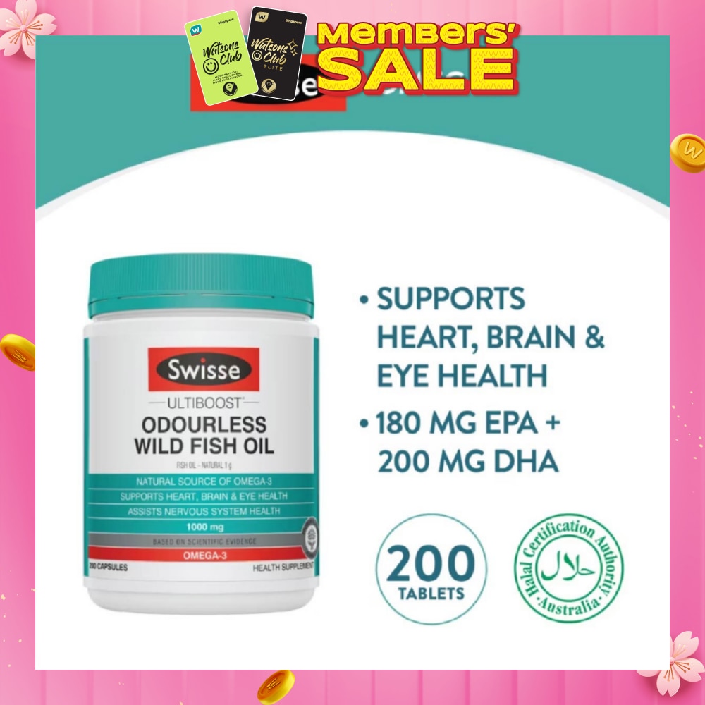 Ultiboost Odourless High Strength Wild Fish Oil 1500mg 200 Capsules