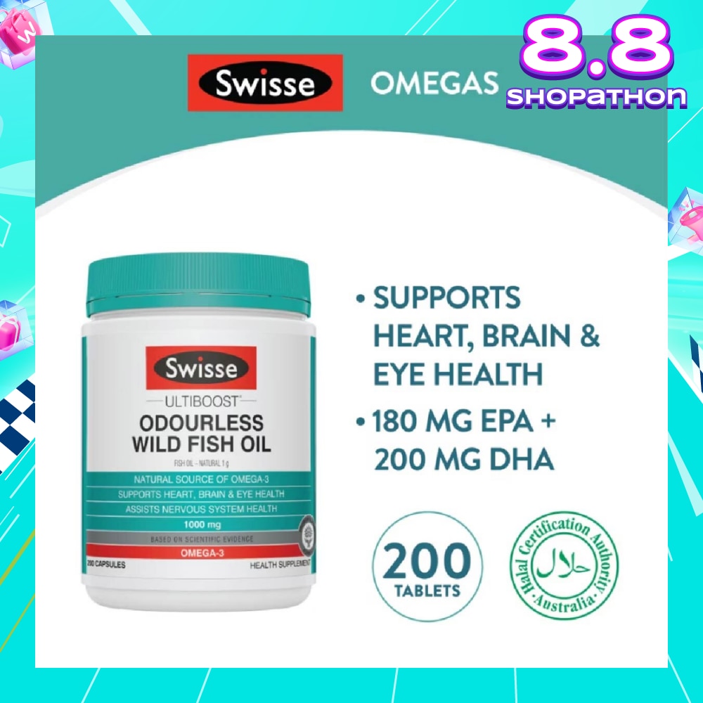 Ultiboost Odourless High Strength Wild Fish Oil 1500mg 200 Capsules