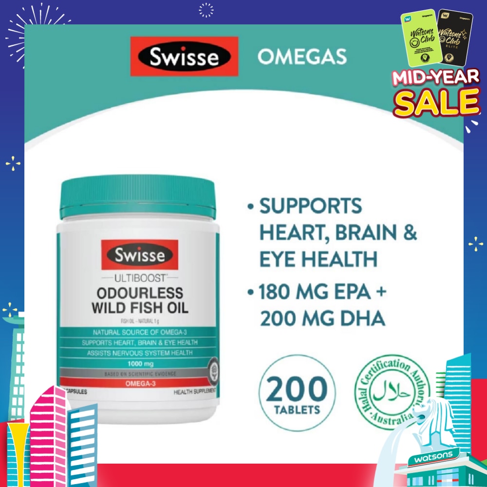 Ultiboost Odourless High Strength Wild Fish Oil 1500mg 200 Capsules