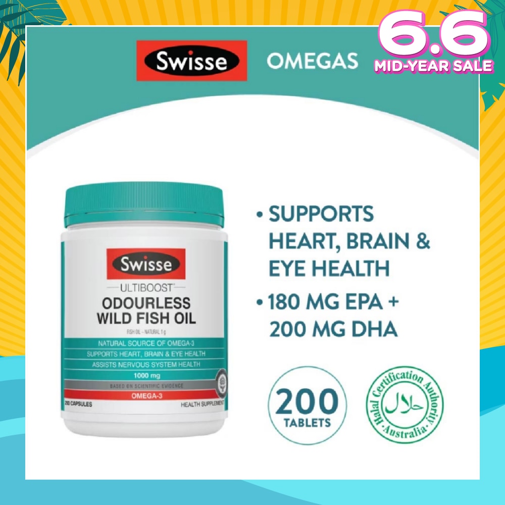 Ultiboost Odourless High Strength Wild Fish Oil 1500mg 200 Capsules