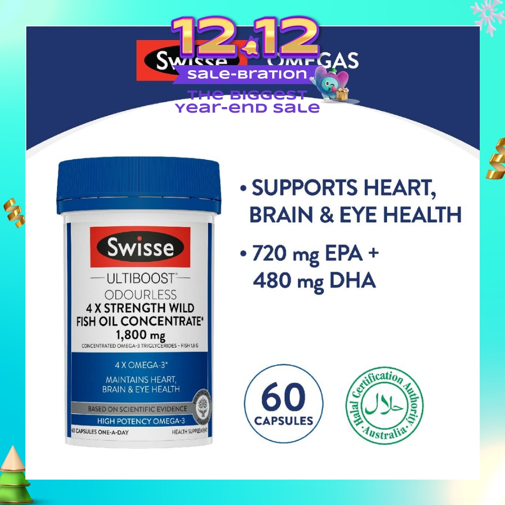 Ultiboost 4x Strength Wild Fish Oil Concentrated Capsules 1800mg 60s