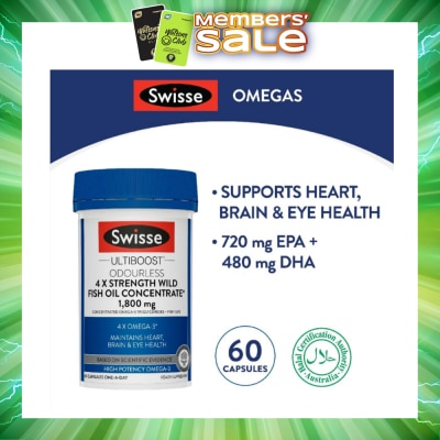 SWISSE - Ultiboost 4x Strength Wild Fish Oil Concentrated Capsules 1800mg 60s