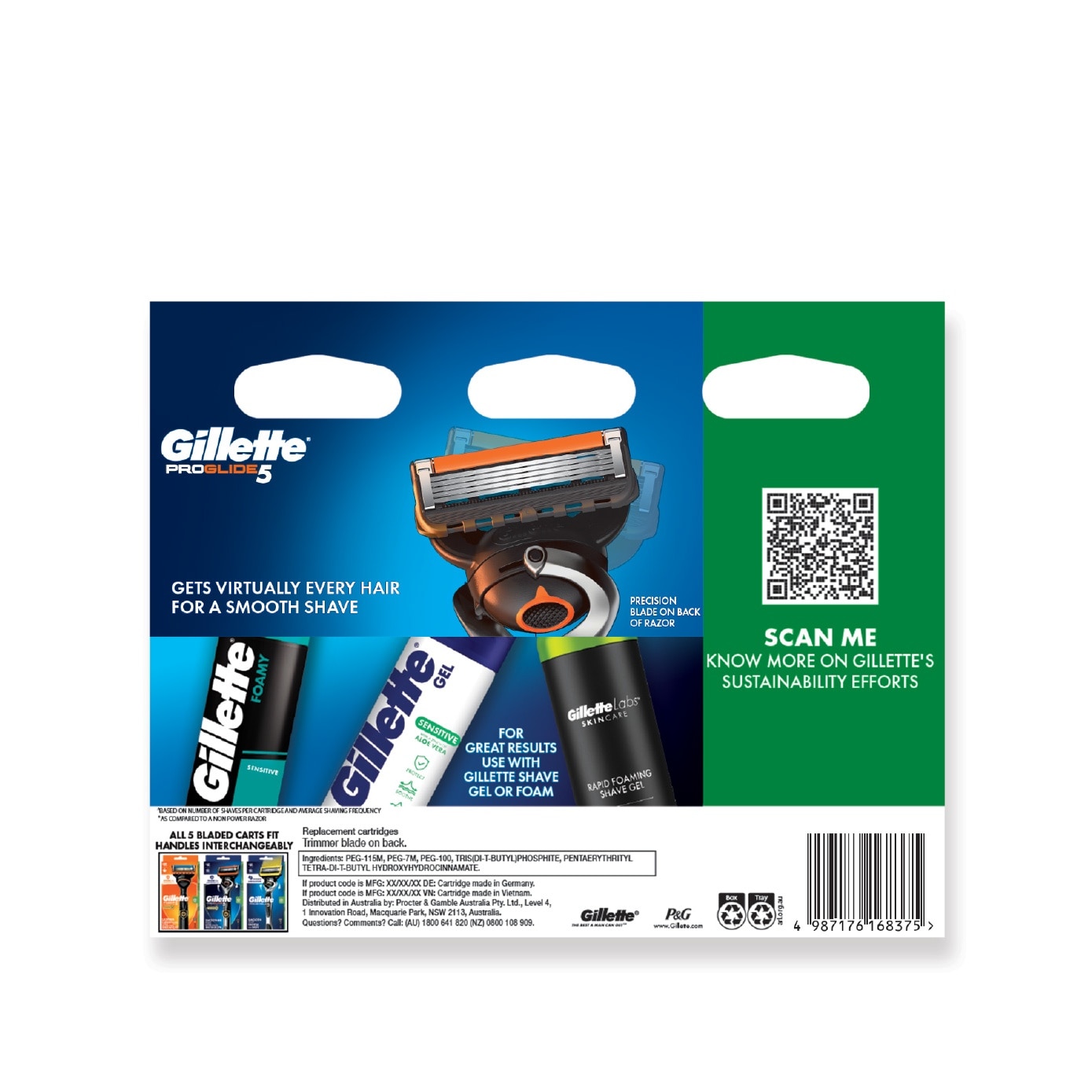 ProGlide 5 FlexBall Razor Blade Cartridge Refills 12s + Free Razor Cap 1s