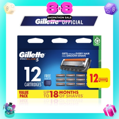 GILLETTE - ProGlide 5 FlexBall Razor Blade Cartridge Refills 12s + Free Razor Cap 1s