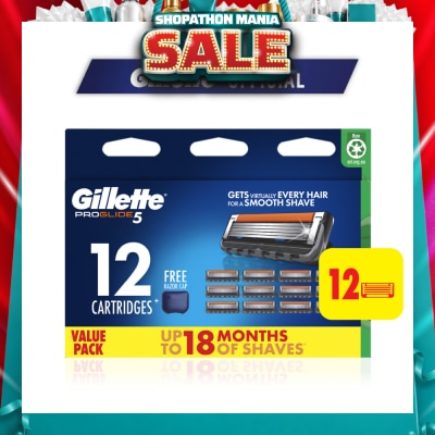 GILLETTE - ProGlide 5 FlexBall Razor Blade Cartridge Refills 12s + Free Razor Cap 1s