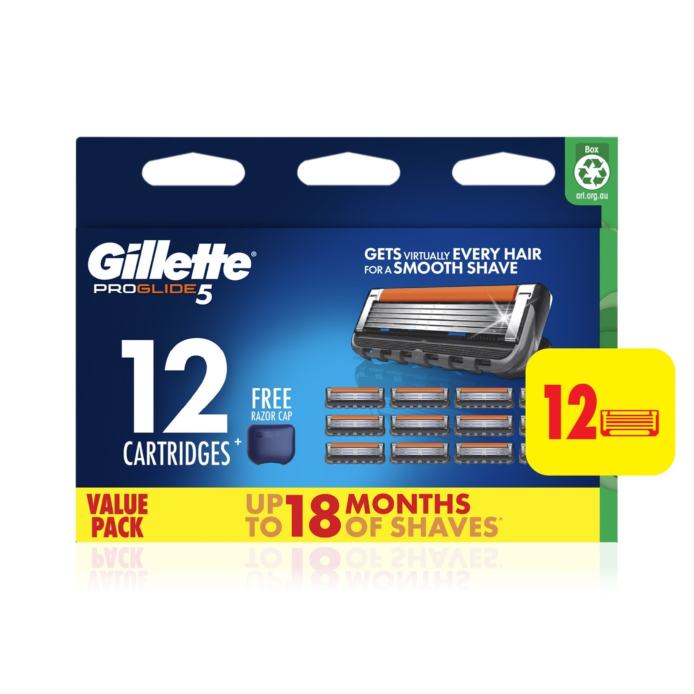 ProGlide 5 FlexBall Razor Blade Cartridge Refills 12s + Free Razor Cap 1s