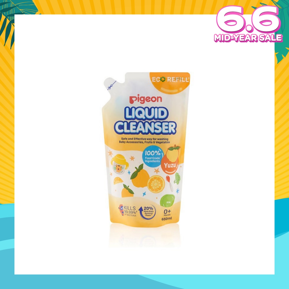 Liquid Cleanser Yuzu Refill (Kills 99.99% Bacteria + Suitable Use for 0+ Month onwards) 650ml