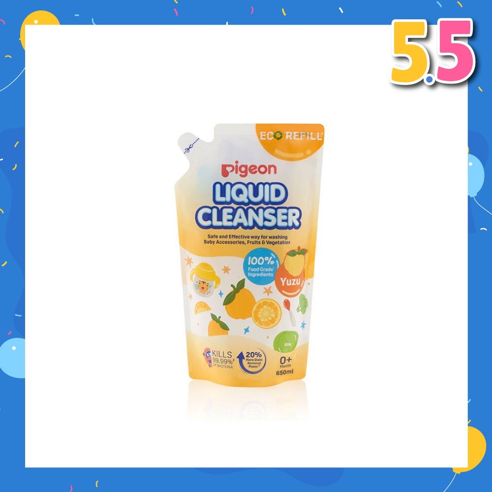Liquid Cleanser Yuzu Refill (Kills 99.99% Bacteria + Suitable Use for 0+ Month onwards) 650ml