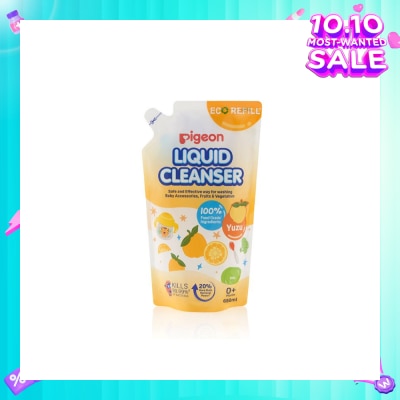 PIGEON Liquid Cleanser Yuzu Refill (Kills 99.99% Bacteria + Suitable Use for 0+ Month onwards) 650ml