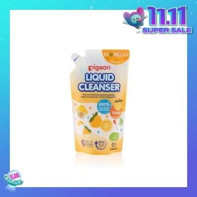 PIGEON Liquid Cleanser Yuzu Refill (Kills 99.99% Bacteria + Suitable Use for 0+ Month onwards) 650ml