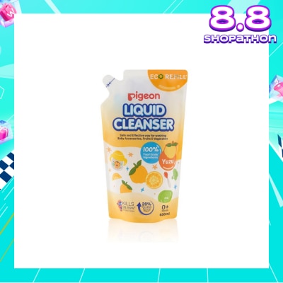 PIGEON Liquid Cleanser Yuzu Refill (Kills 99.99% Bacteria + Suitable Use for 0+ Month onwards) 650ml