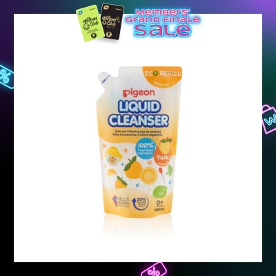 PIGEON Liquid Cleanser Yuzu Refill (Kills 99.99% Bacteria + Suitable Use for 0+ Month onwards) 650ml