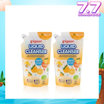 PIGEON Liquid Cleanser Yuzu Refill (Kills 99.99% Bacteria + Suitable Use for 0+ Month onwards) 650ml x 2s