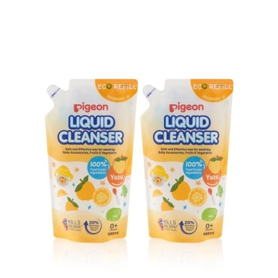 PIGEON Liquid Cleanser Yuzu Refill (Kills 99.99% Bacteria + Suitable Use for 0+ Month onwards) 650ml x 2s