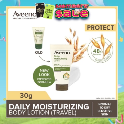 AVEENO - Daily Moisturizing Body Lotion Travel Size (Helps Prevent And Protect Dry Skin For A Full 24 Hours Suitable For Dry To Normal Skin) 30g