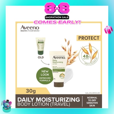 AVEENO - Daily Moisturizing Body Lotion Travel Size (Helps Prevent And Protect Dry Skin For A Full 24 Hours Suitable For Dry To Normal Skin) 30g