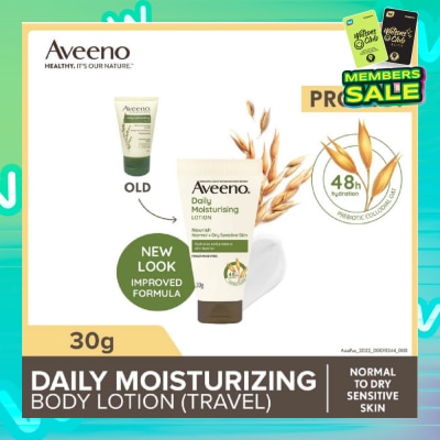 AVEENO Daily Moisturizing Body Lotion Travel Size (Helps Prevent And Protect Dry Skin For A Full 24 Hours Suitable For Dry To Normal Skin) 30g