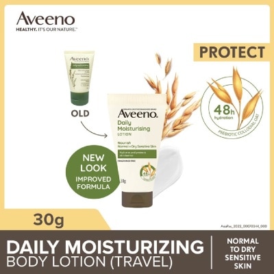 AVEENO Daily Moisturizing Body Lotion Travel Size (Helps Prevent And Protect Dry Skin For A Full 24 Hours Suitable For Dry To Normal Skin) 30g