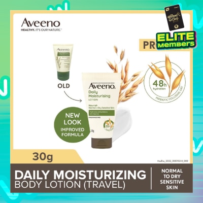 AVEENO Daily Moisturizing Body Lotion Travel Size (Helps Prevent And Protect Dry Skin For A Full 24 Hours Suitable For Dry To Normal Skin) 30g