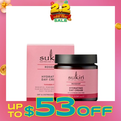 SUKIN Hydrating Day Cream Rosehip 120g (Expiry: Sep`2026)
