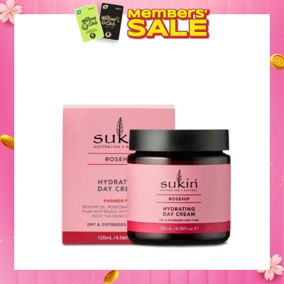 SUKIN Hydrating Day Cream Rosehip 120g&nbsp;(Expiry: Sep`2026)