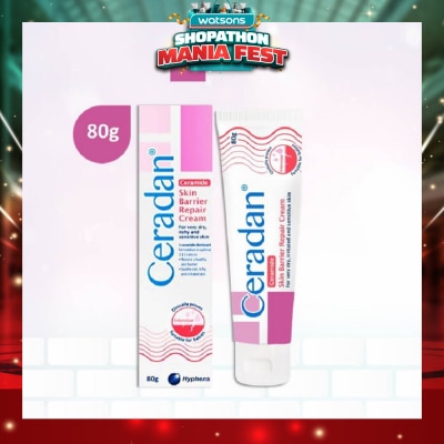 CERADAN - Skin Barrier Repair Cream (3:1:1 Ceramide-dominant Moisturizer + For Eczema-prone, Dry & Sensitive Skin) 80g
