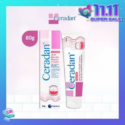 CERADAN Skin Barrier Repair Cream (3:1:1 Ceramide-dominant Moisturizer + For Eczema-prone, Dry & Sensitive Skin) 80g