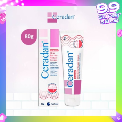 CERADAN Skin Barrier Repair Cream (3:1:1 Ceramide-dominant Moisturizer + For Eczema-prone, Dry & Sensitive Skin) 80g