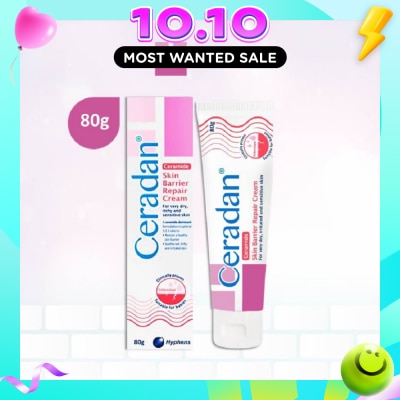 CERADAN Skin Barrier Repair Cream (3:1:1 Ceramide dominant Moisturizer + For Eczema prone, Dry & Sensitive Skin) 80g image