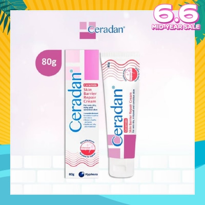 CERADAN Skin Barrier Repair Cream (3:1:1 Ceramide-dominant Moisturizer + For Eczema-prone, Dry & Sensitive Skin) 80g