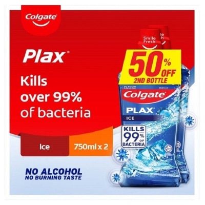 COLGATE Plax Ice Mouthwash Valuepack 750ml x 2s