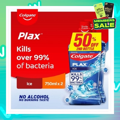 COLGATE Plax Ice Mouthwash Valuepack 750ml x 2s