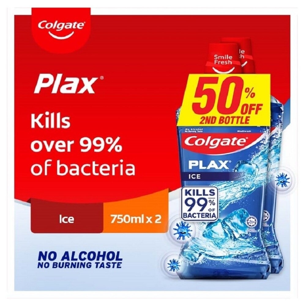 Plax Ice Mouthwash Valuepack 750ml x 2s