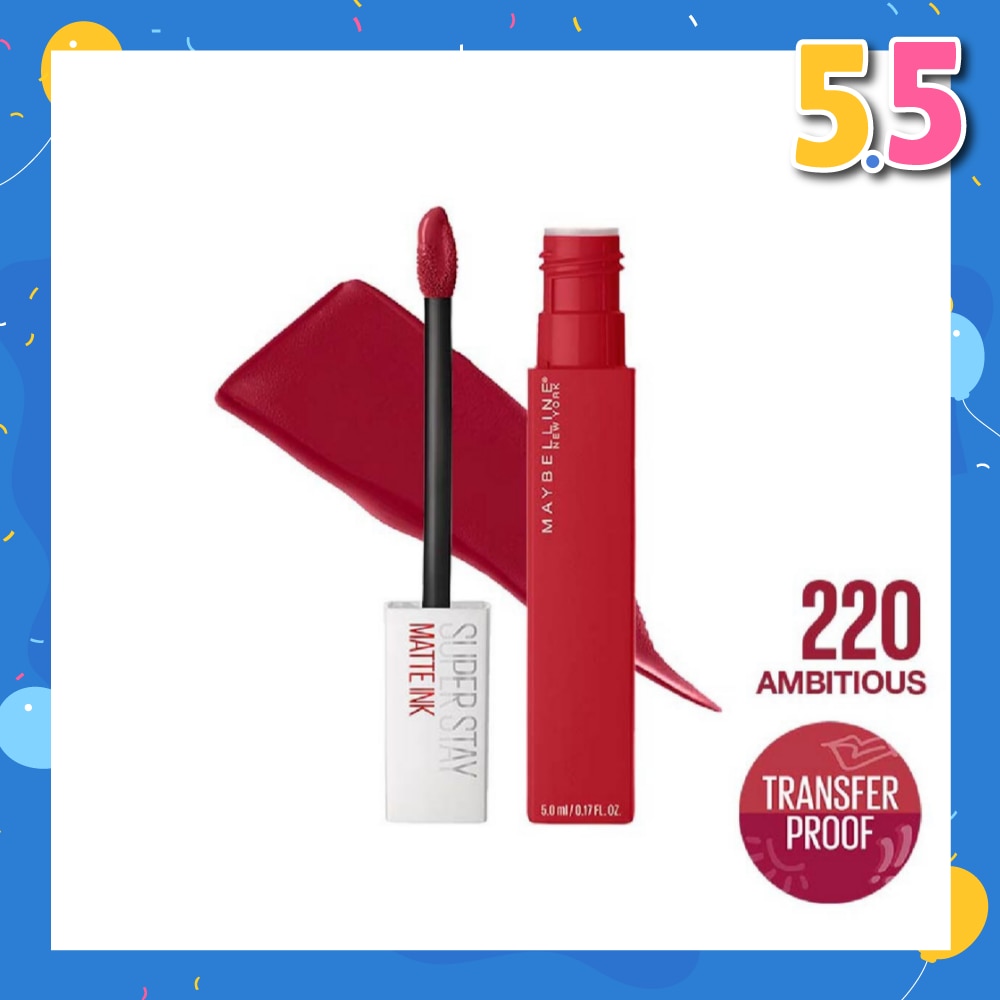 MAYBELLINE Superstay Matte Ink Long Lasting Liquid Lipstick 220 Ambitious 5ml