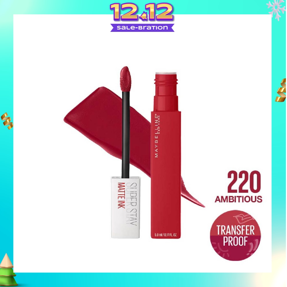 MAYBELLINE Superstay Matte Ink Long Lasting Liquid Lipstick 220 Ambitious 5ml