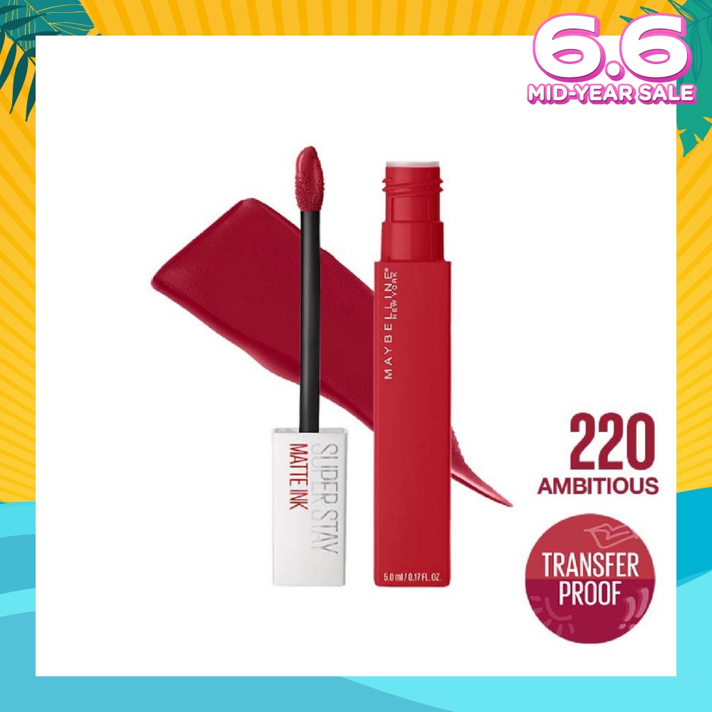 MAYBELLINE Superstay Matte Ink Long Lasting Liquid Lipstick 220 Ambitious 5ml