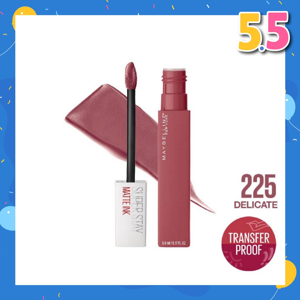 Superstay Matte Ink Long Lasting Liquid Lipstick 225 Delicate 5ml