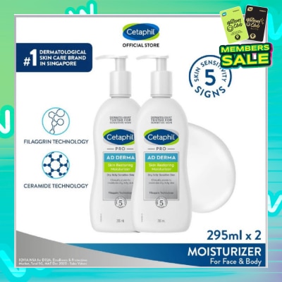 CETAPHIL Pro AD Derma Body Moisturizer Twin Pack 2x295ml