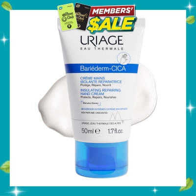 URIAGE Bariederm CICA Insulating Repairing Hand Cream (Protects + Repair + Nourishes Skin + Suitable for Atopy Prone Dry Skin) 50ml image