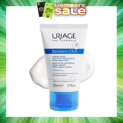URIAGE - Bariederm CICA Insulating Repairing Hand Cream (Protects + Repair + Nourishes Skin + Suitable for Atopy-Prone Dry Skin) 50ml