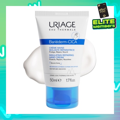 URIAGE Bariederm CICA Insulating Repairing Hand Cream (Protects + Repair + Nourishes Skin + Suitable for Atopy-Prone Dry Skin) 50ml