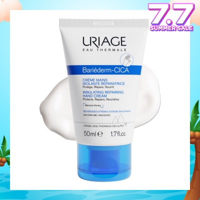 URIAGE Bariederm CICA Insulating Repairing Hand Cream (Protects + Repair + Nourishes Skin + Suitable for Atopy-Prone Dry Skin) 50ml