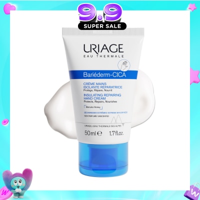 URIAGE - Bariederm CICA Insulating Repairing Hand Cream (Protects + Repair + Nourishes Skin + Suitable for Atopy-Prone Dry Skin) 50ml image