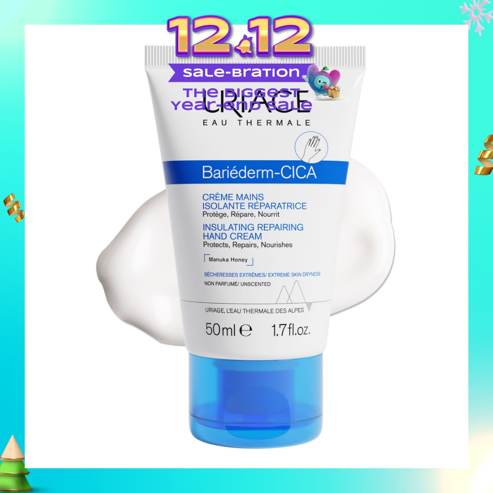 Bariederm CICA Insulating Repairing Hand Cream (Protects + Repair + Nourishes Skin + Suitable for Atopy-Prone Dry Skin) 50ml