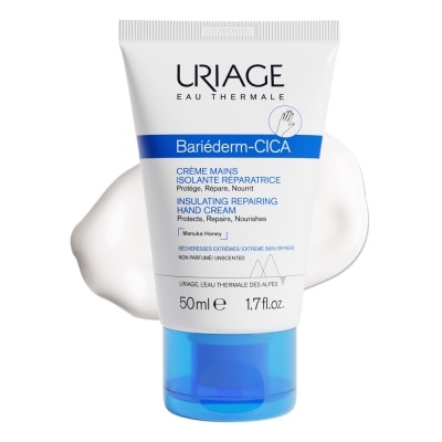 URIAGE Bariederm CICA Insulating Repairing Hand Cream (Protects + Repair + Nourishes Skin + Suitable for Atopy-Prone Dry Skin) 50ml